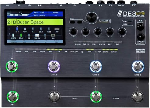 MOOER GE300 Lite Guitar Amp Modelling Multi Effects Processor, FX LOOP, Cab Sim, IR Loader, Tone Capture, Full Complement of Classic and Modern Effects for Stage and Studio