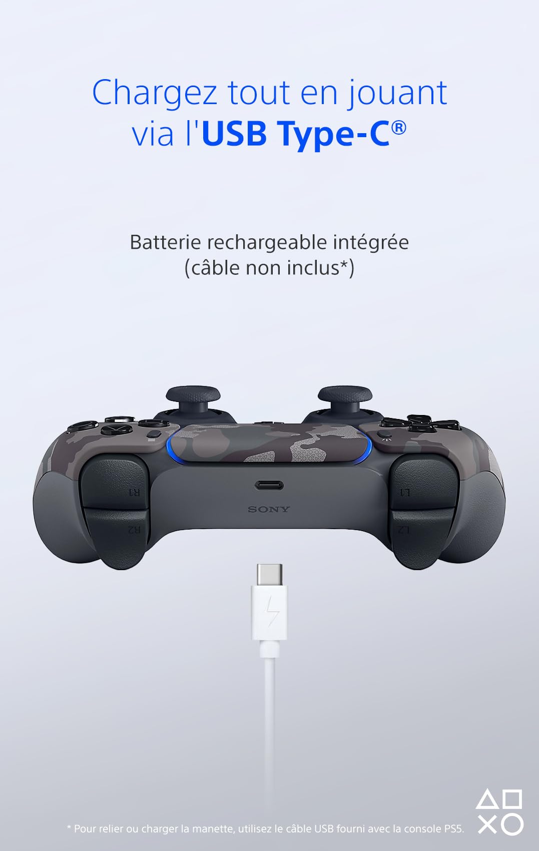Playstation Sony, Manette 5 Officielle DualSense, Sans Fil, avec Retour Haptique & Gâchettes Adaptatives, Micro Intégré, Batterie Rechargeable, Compatible PS5/PC, Couleur : Camouflage
