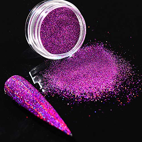 Chstarina 24 Farben Nagel Glitzer, Feine Glitzerpuder Nagel Glitzer Pigment Glitzer Pulver Make-Up Glitzer Kosmetik Glitzer Nagelpulver für Nagelkunst, Lidschatten, Gesicht, Basteln oder Epoxidharz