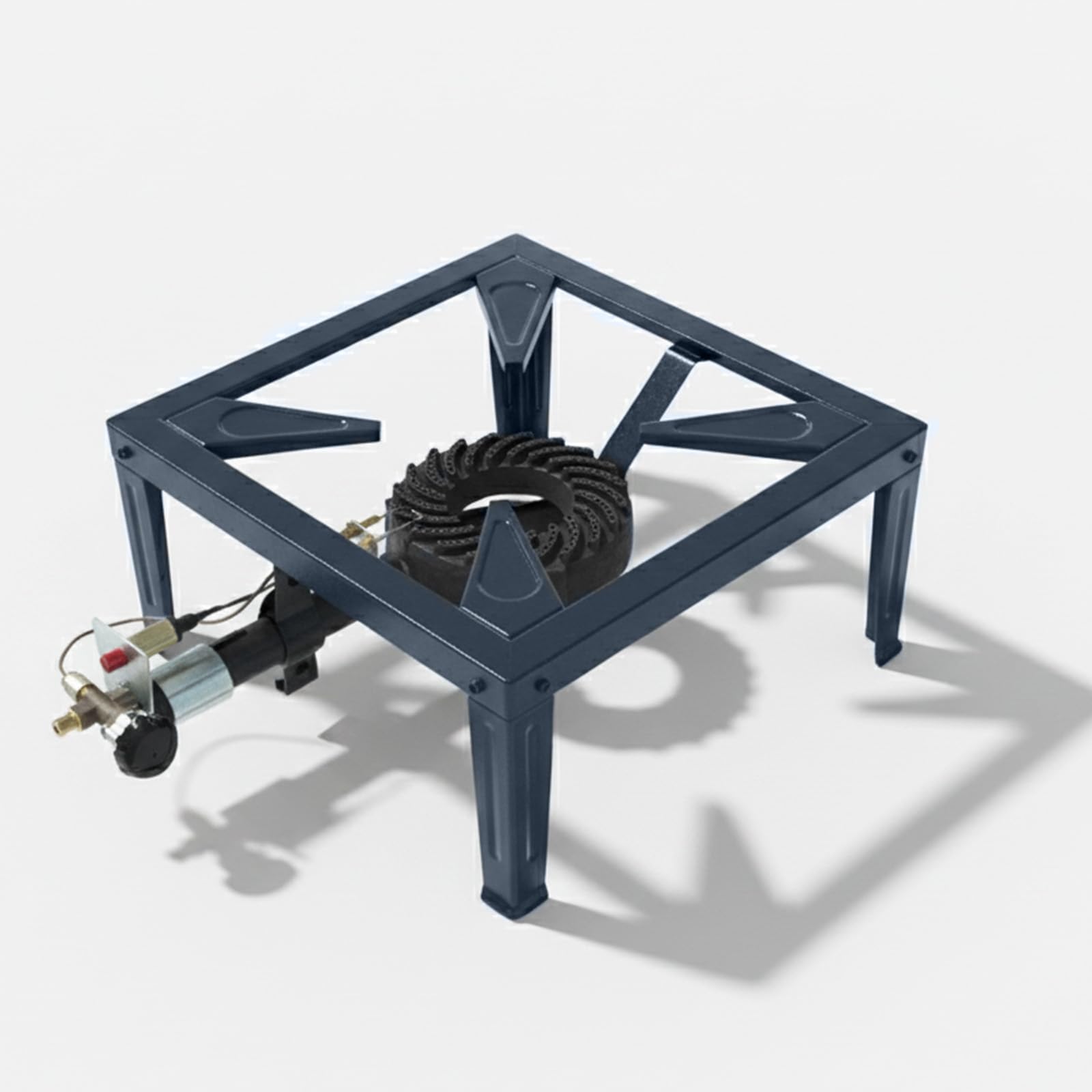 Brenner 7.5kW Iron Gas Burner Stove – Heavy-Duty LPG Propane Butane Cooker with Thermocouple & Piezo Ignition – 4-Support Boiling Ring for Camping, Outdoor Catering & Kitchen Cooking