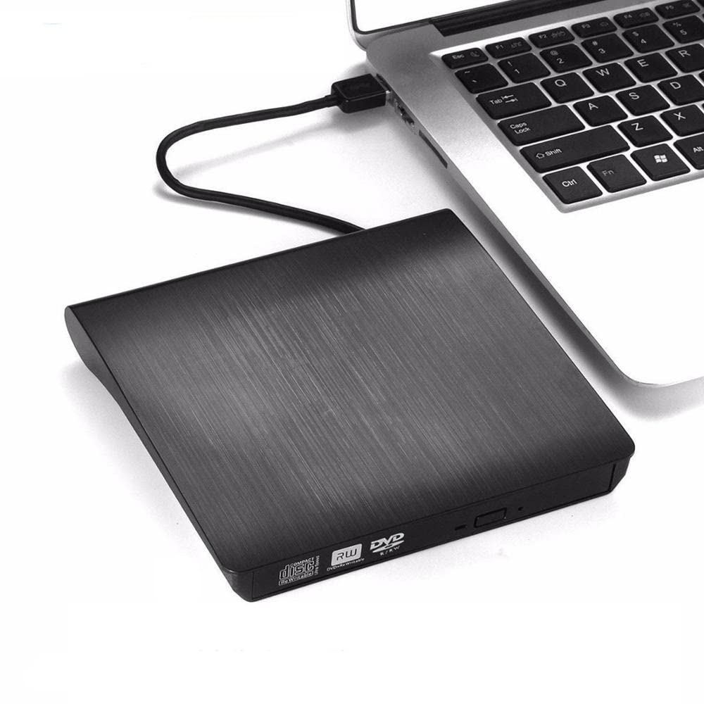 USB 3.0 DVD-RW Unidad óptica Externa Delgada CD ROM Lector de Discos DVD RW Quemador Escritor Escritorio Ordenador Personal Tableta portátil Jugador Portátil(Bianco)