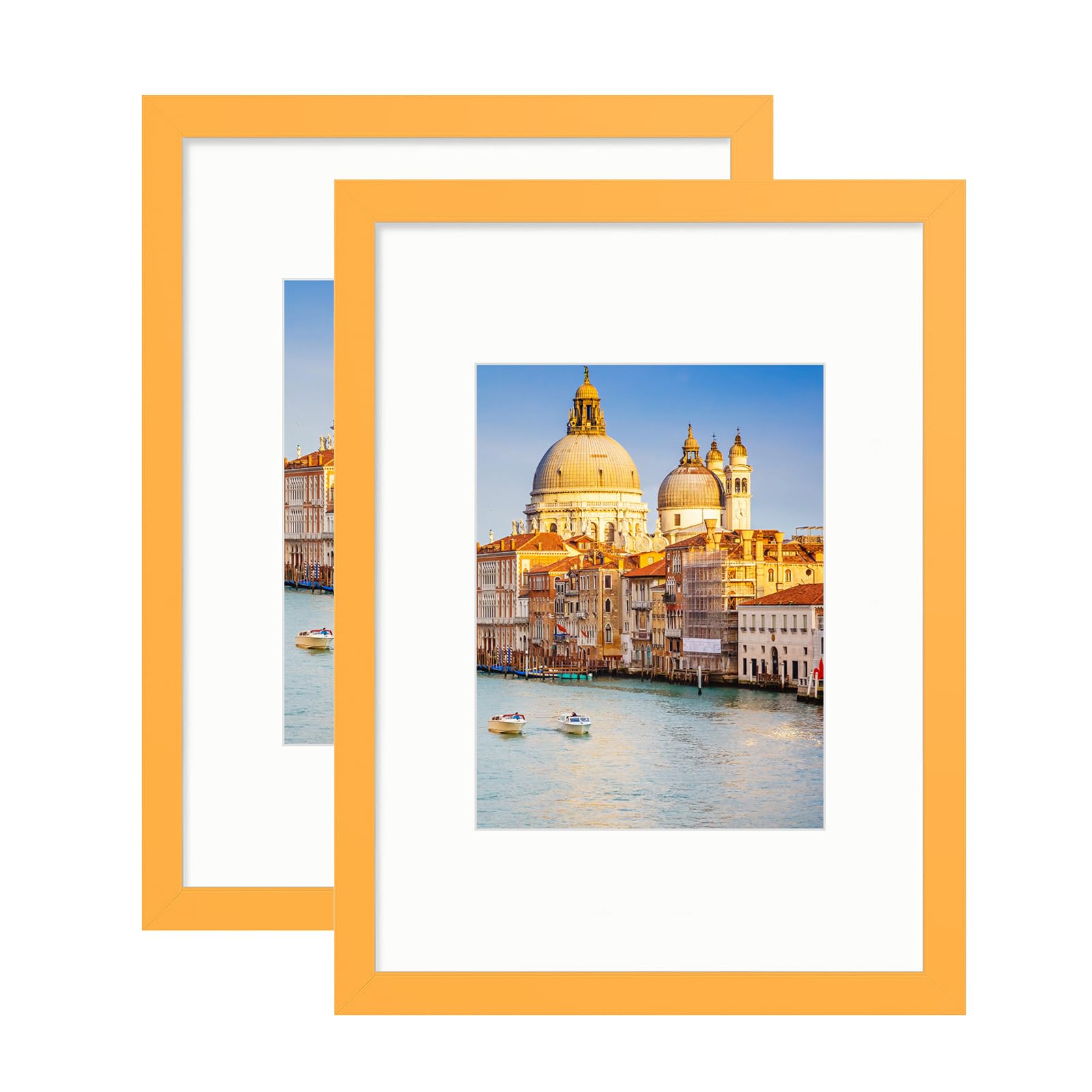 wyooxoo 8x12 Solid Wood Orange Frame Set of 2