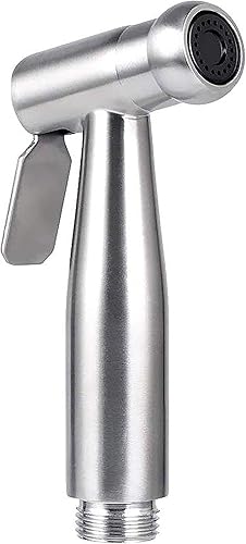 Moderno juego de pulverizador de bidé de mano de acero inoxidable, alternativa de papel higiénico fácil de instalar, con válvula de control de flujo