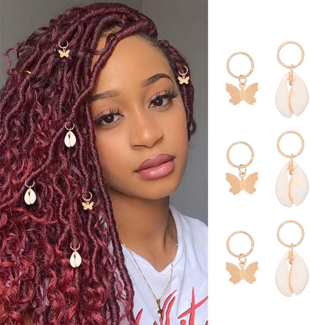 Iaceble Vintage Dreadlock Hair Rings Clips Shell Braid Hair Hoops Hair Decoration