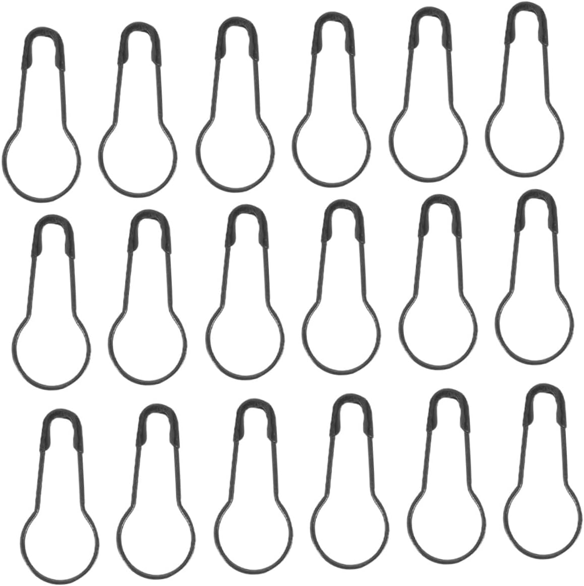 Cabilock 100pcs Metal Gourd Safety Pins Black, Sewing Accessory Clothing Tag Pins for Quilting, Knitting, and DIY Craft Projects