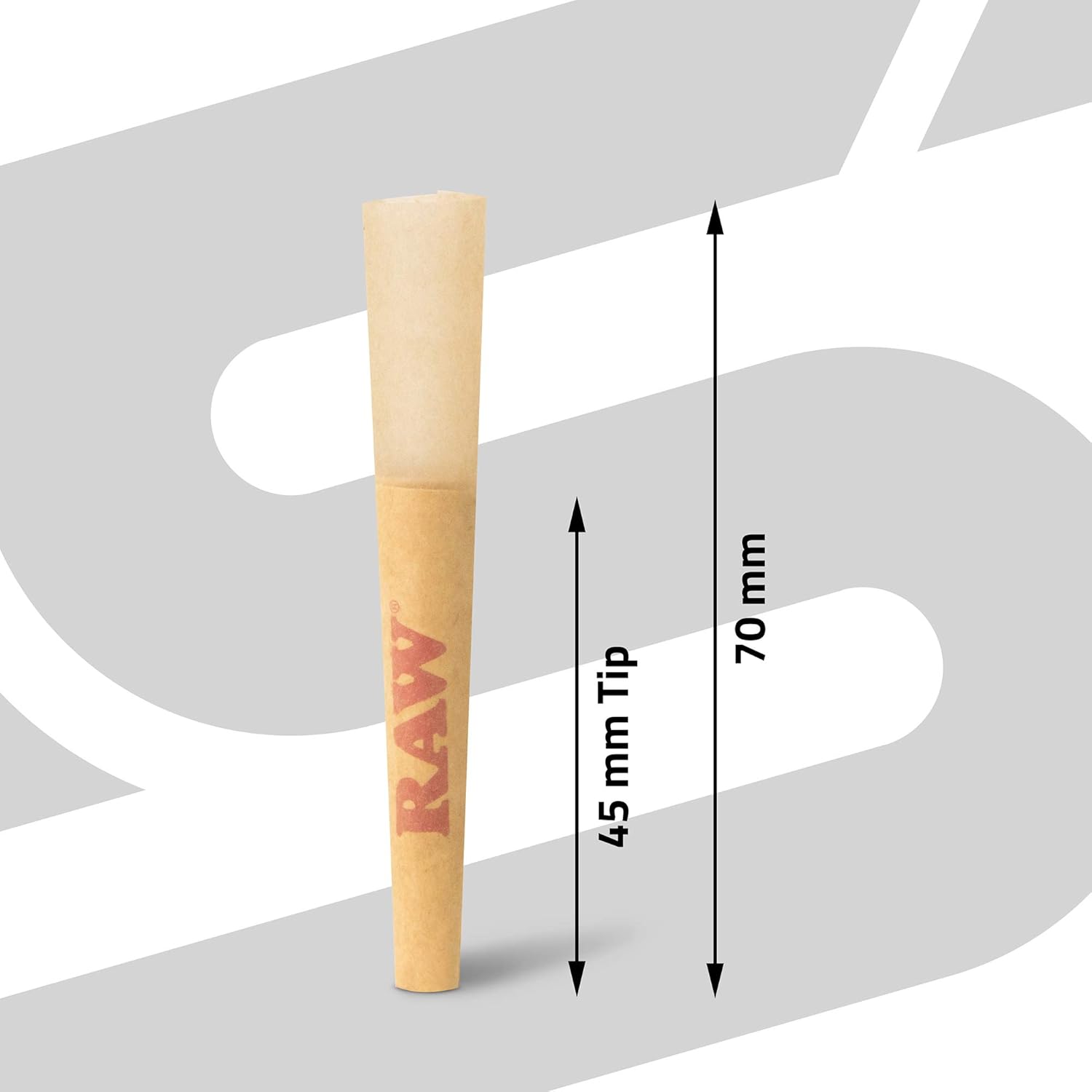 RAW Single Wide Cones 70/45 Sized | 720 Count | Natural Prerolled Rolling Paper with Tips with Tips and ESD Scoop Card