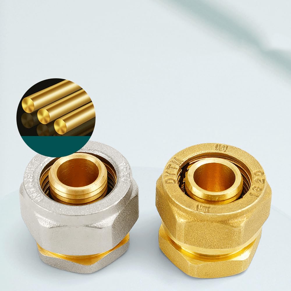 Brass Compression Straight Pex 1216/1620/2025 End Cap Pipe Fitting Aluminum Pipe Fittings 1pc LUOWJAOYIN(2025 Nickelage)