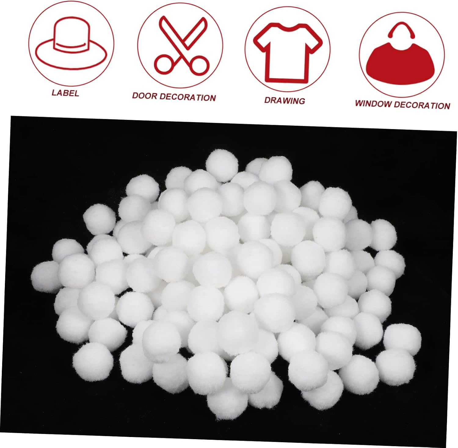 FONDOTIN 500pcs White Pompom for Crafts Decorative Ornaments for Handmade Jewelry Clothing Headwear and Art Projects