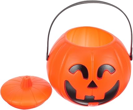 ABOOFAN Halloween Portable Pumpkin Bucket 6.3 Inch Jack O Lantern Candy Holder Trick or Treat Pail for Party and Holiday Celebrations