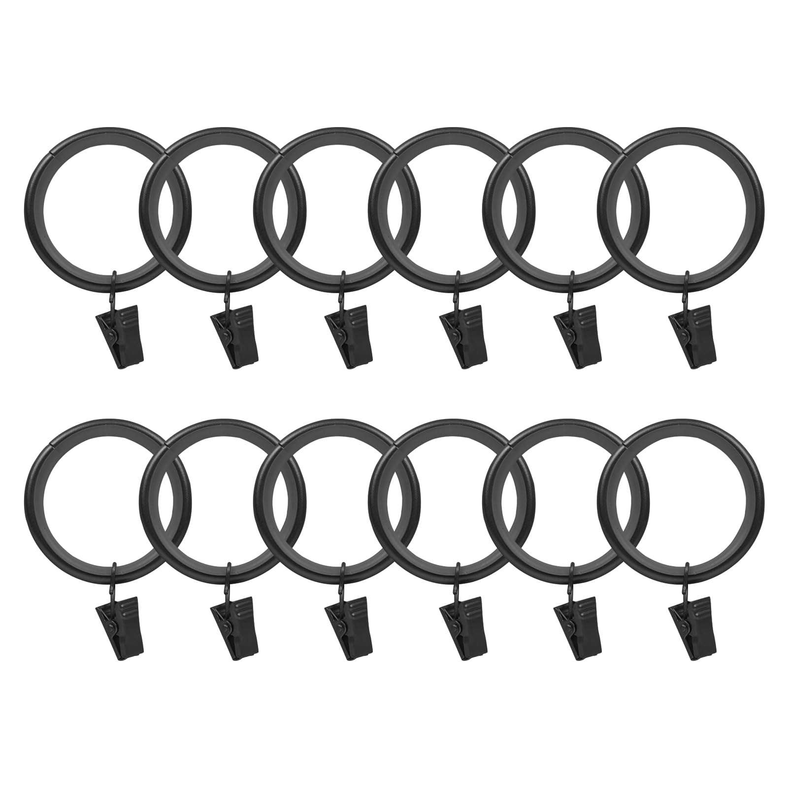 TWOPAGES 12 Pack Gold Curtain Rings with Clip, 1.5" Curtain Clip for Panel