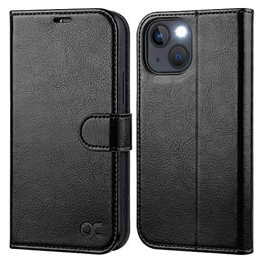 OCASE Compatible with iPhone 13 Wallet Case, PU Leather Flip Folio Case with Card Holders RFID Blocking Kickstand [Shockproof TPU Inner Shell] Phone Cover 6.1 Inch 2021 (Black)