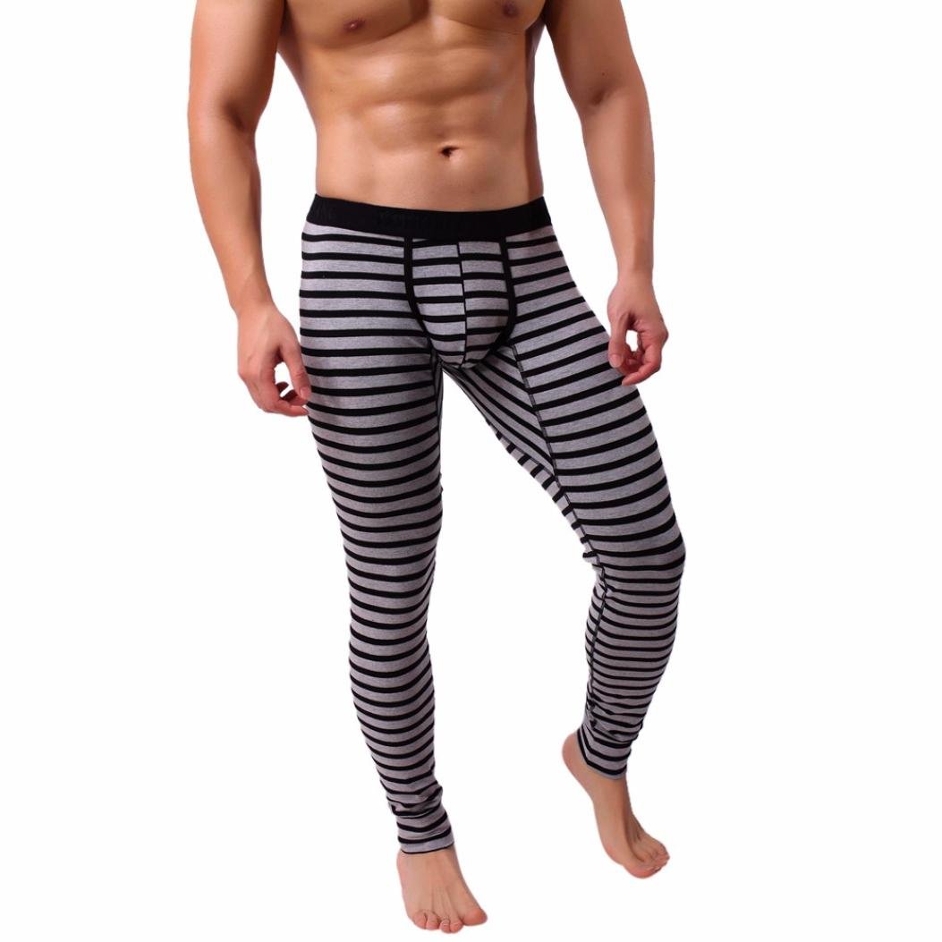 Mens Thermal Underwear Long Johns/Pants (Standard Range) (Gray, L)