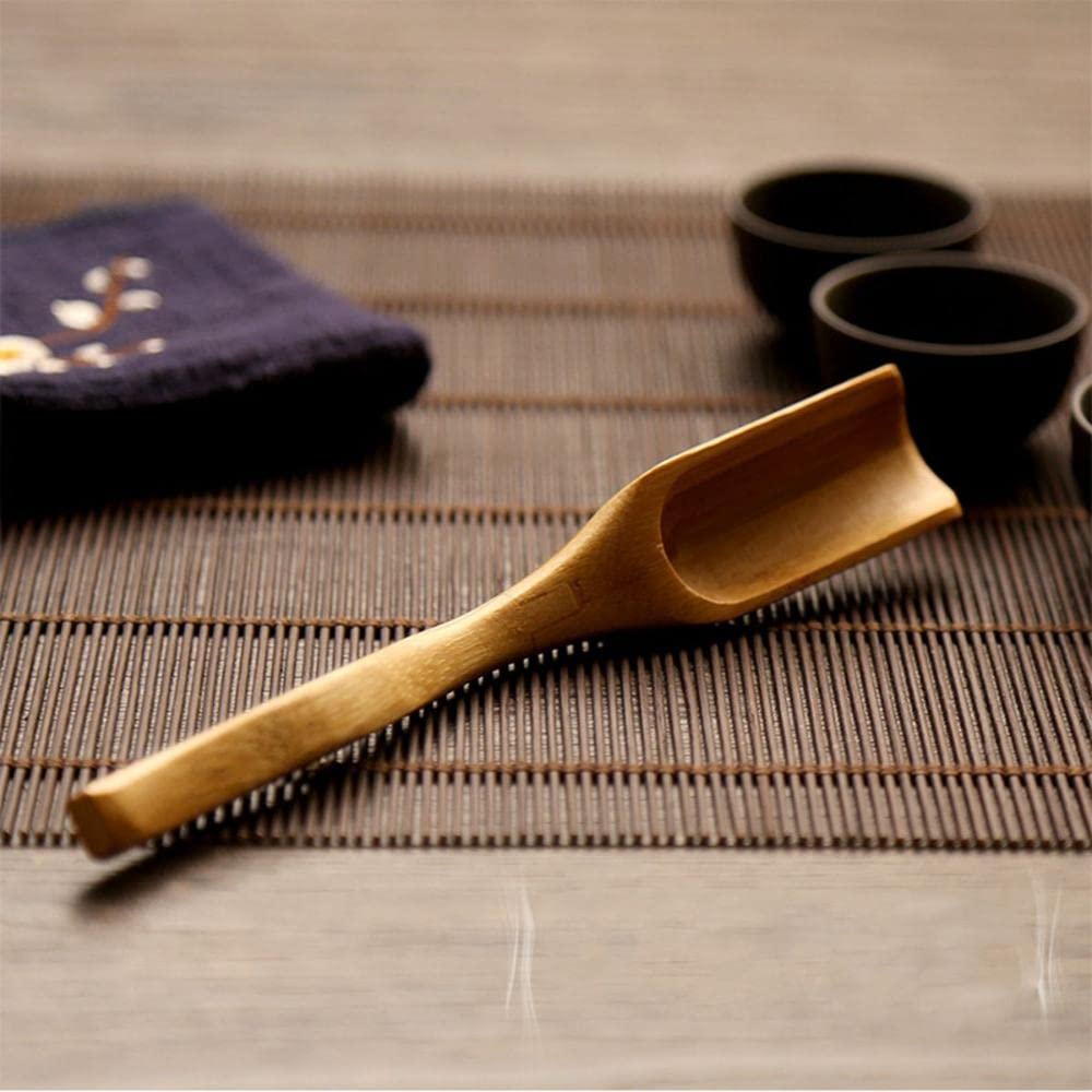 Cuchara de té suelta de bambú, cuchara de café de madera, cuchara métrica de té suelta, cuchara de sal de azúcar para condimentos naturales, cuchara de té pequeña para el hogar