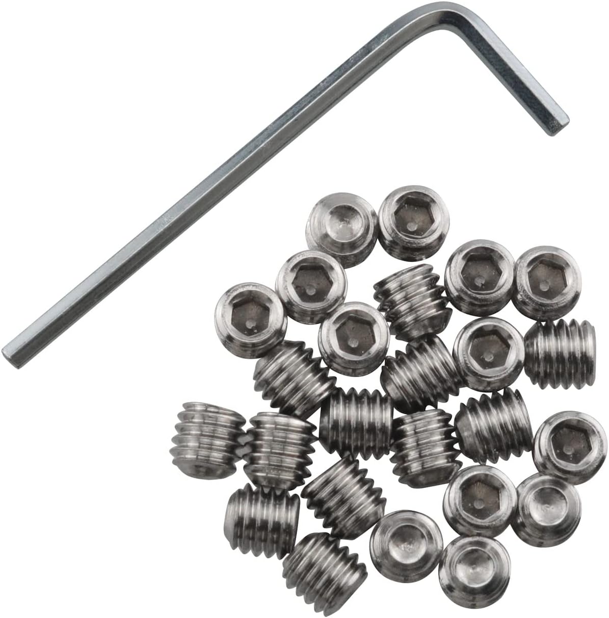 Socket Set Screws 25pcs 10-32 x 3/16" Stainless Steel Hex Head Hex Socket Set Screws Hex Key with Cup Point