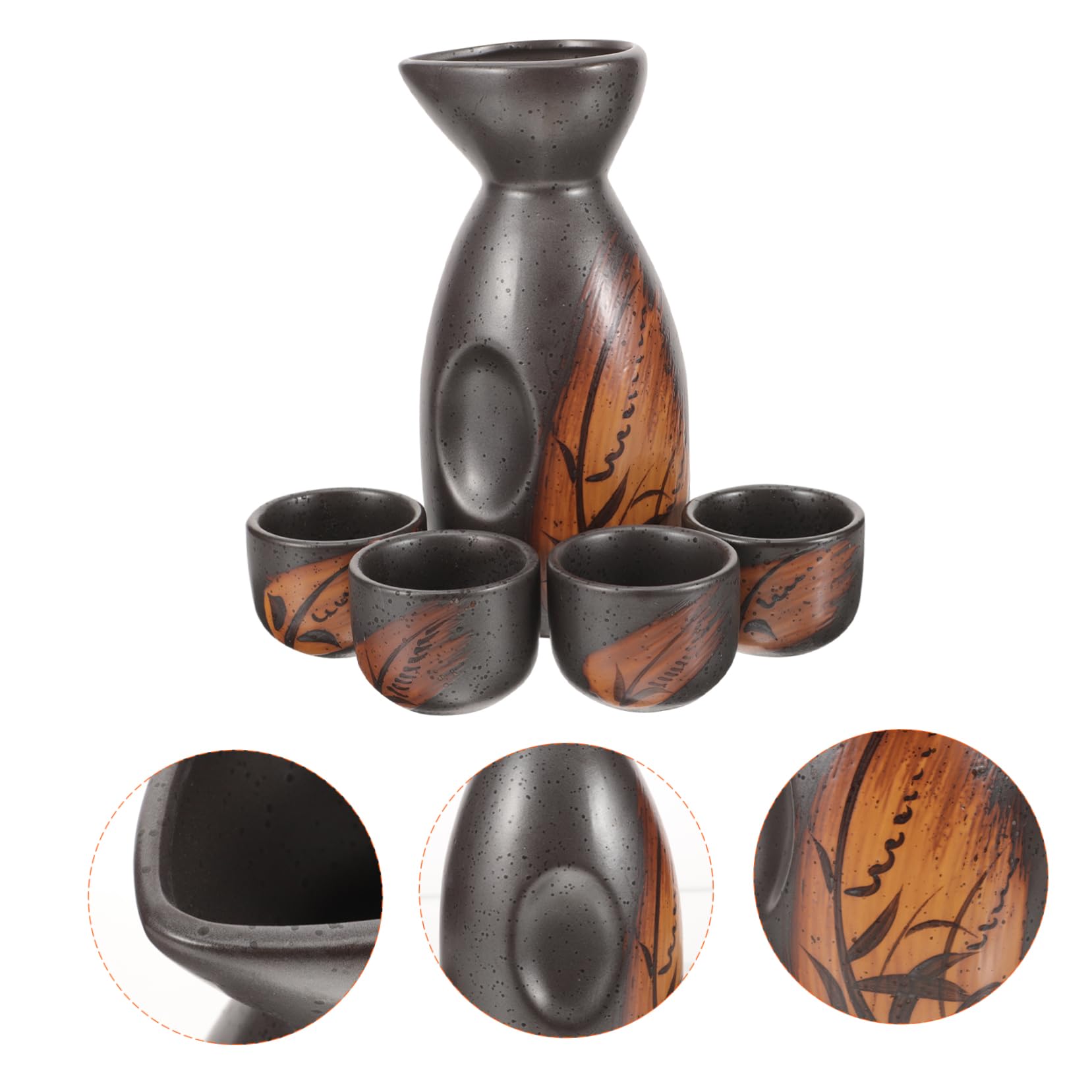 Amazon.co.jp: SEWOART 1セット清酒具 日式製お猪口と酒壺 伝統的な