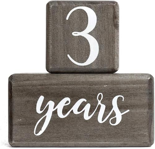 Miniatura 4 de Bloques de edad de hitos de madera maciza de primera calidad para bebés + caja de regalo, pino natural teñido blanco suave, accesorios fotográficos