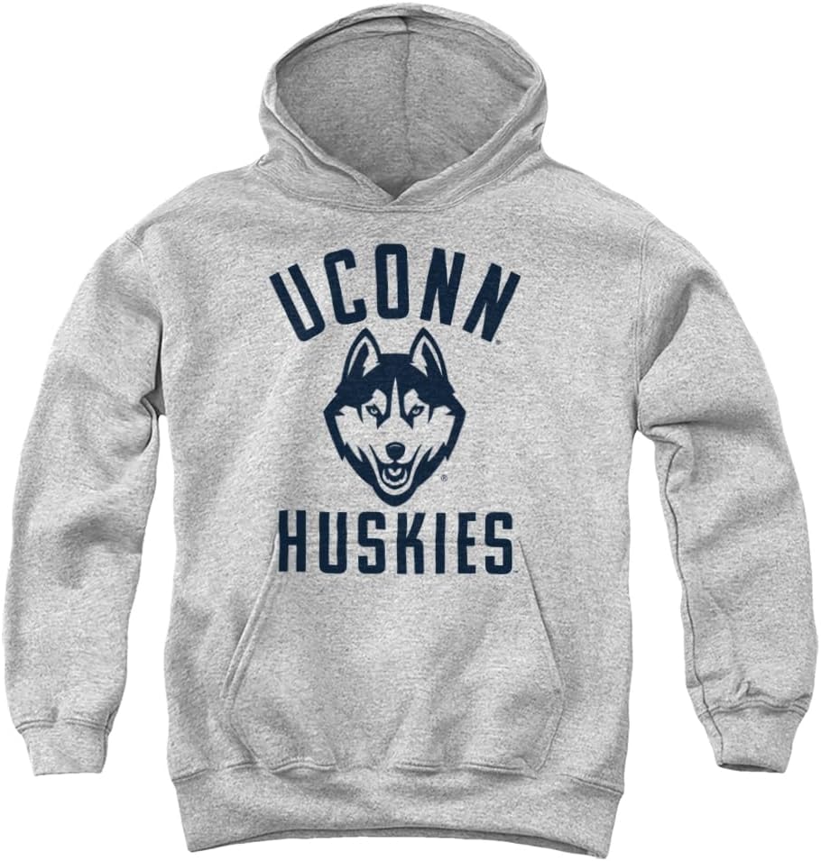 LOGOVISION University of Connecticut Official One Color Logo Youth Kids Boy/Girls Pull-Over Hoodie