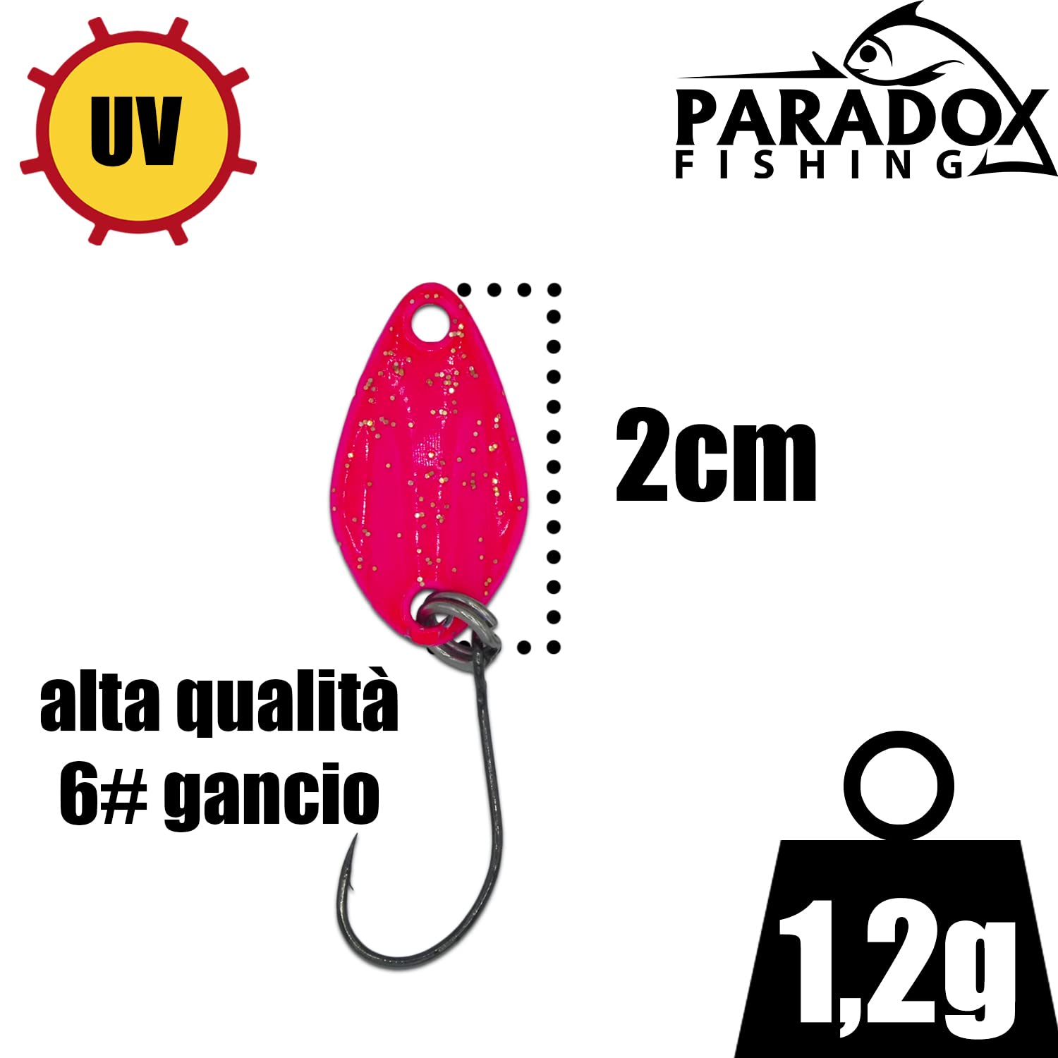Set 5 Cucchiai Da Pesca Alla Trota Paradox - Esche UV Da 3,5g Con Snaps, Ideali Per Trote - Foto 10