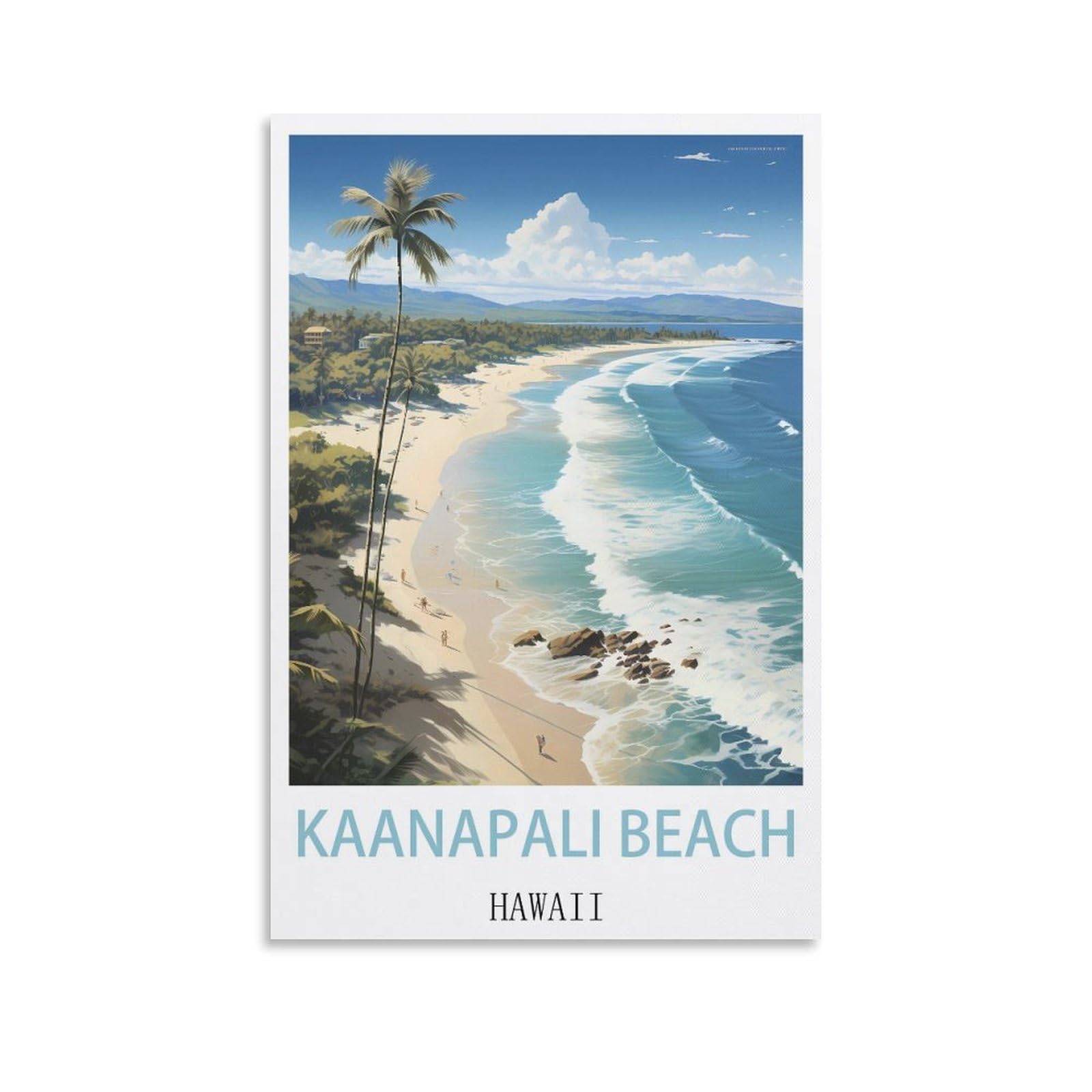 EZMLFA 5D Diamond Painting Kits for Adults,Kaanapali Beach Hawaii,for Adults Beginners of All Ages, Round Full Drill Arts and Crafts Gems Home Wall Decor 50x60cm
