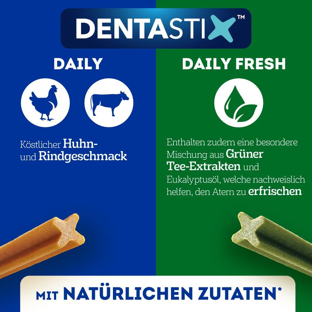 Pedigree DentaStix Fresh Hundeleckerli für große Hunde, Kausnack gegen Zahnsteinbildung, Für gesunde Zähne und einen frischen Atem, 4 er Pack, 4 x 28 Stück