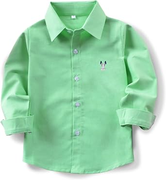 Boys Long Sleeve Dress Shirts,Button Down Oxford Formal Shirts | Kids Button Up Shirts,Collared,Breathable,For School,Casual,Church,Easter, Graduation,Party,Family Photos