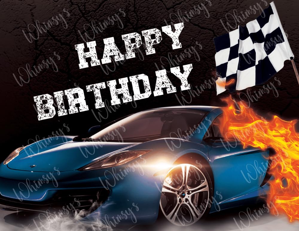 Birthday Race Car Edible Icing Image (1/4 Sheet)