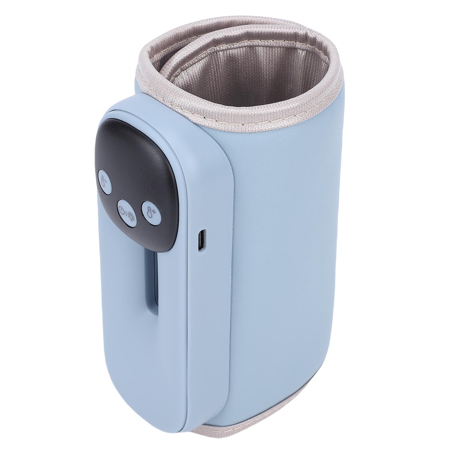 Annadue Calientabiberones Portátil, Calientaleches Recargable con 11 Temperaturas, Luz Nocturna, Pantalla LED, Ideal para Viajes, Vuelos y hoteles. (BLUE)