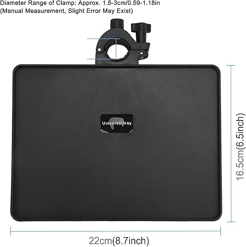 Miniatura 5 de Pomya Bandeja de soporte para micrófono, ABS negro estilo moderno, para escenario y sala de control, sostiene micrófono y teléfono, 6.5 x 8.66