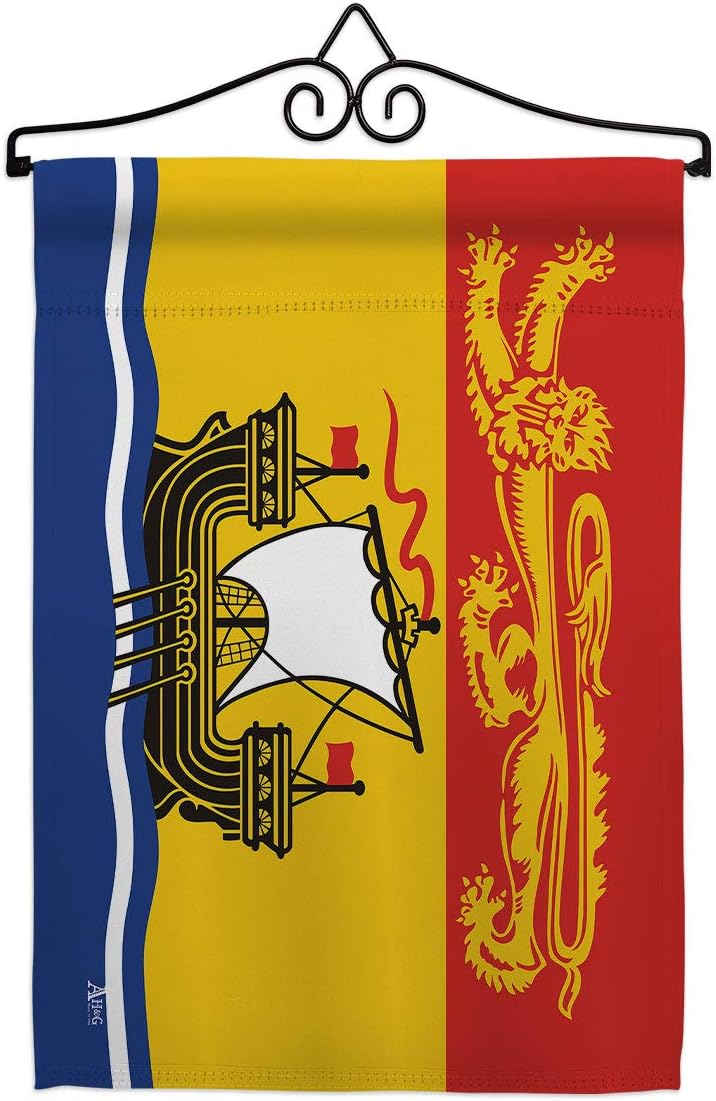 New Brunswick Garden Flag Set Wall Hanger Regional Canada Provinces Canadian Territories Region Country Particular Area Small Decorative Gift Yard House Banner Double-Sided Made In USA 13 X 18.5
