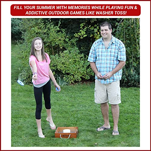 Bolaball All-Weather Washer Toss Game Replacement Washers || 8 Washers || Red And Blue || Heavy Quality Steel Washers || Heavy Duty Plastic Coating || Waterproof & Weatherproof #TOP5