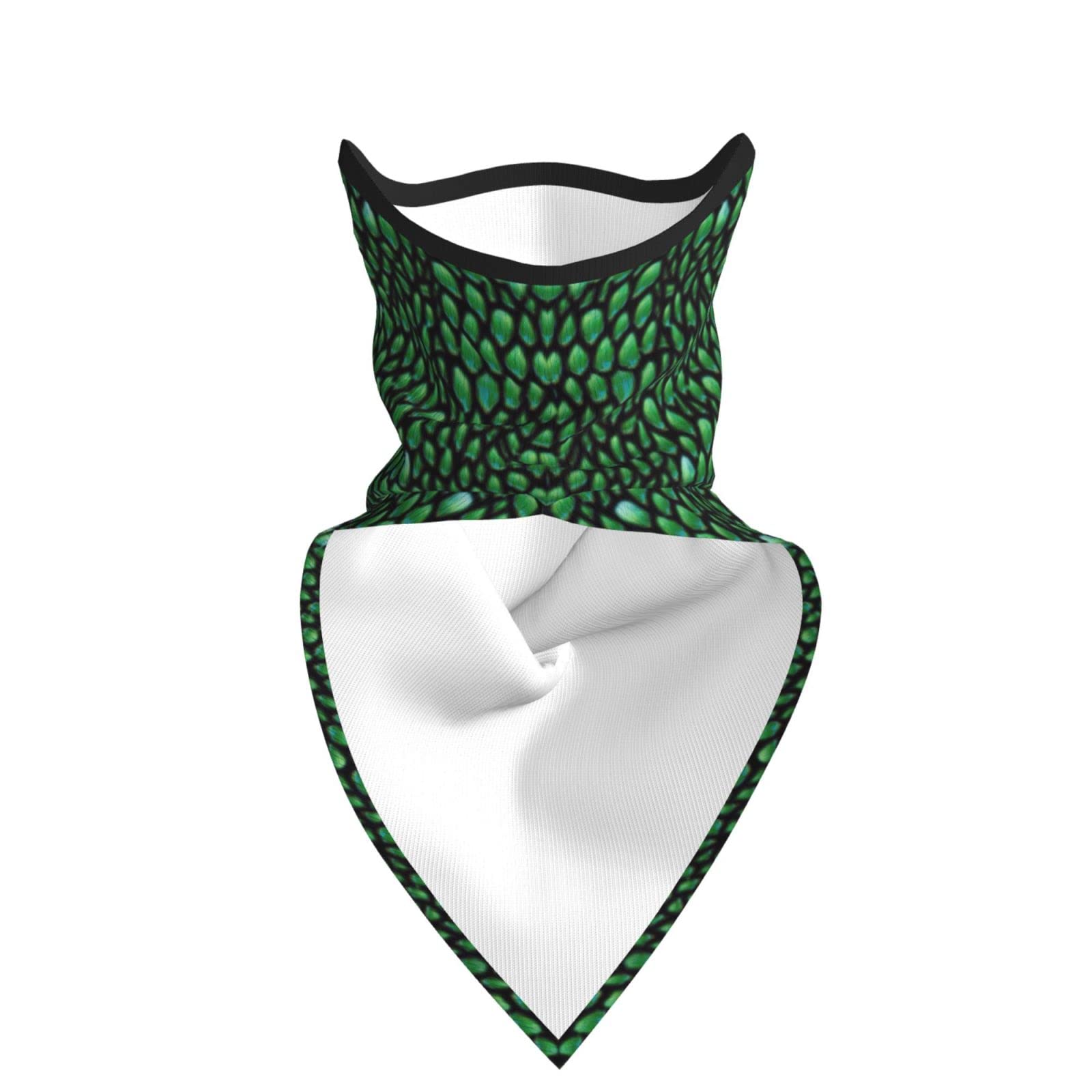 Generic Women Men Green Glass Dragon Scales Neck Gaiter Cover Face Mask Reusable Washable Cloth Bandana