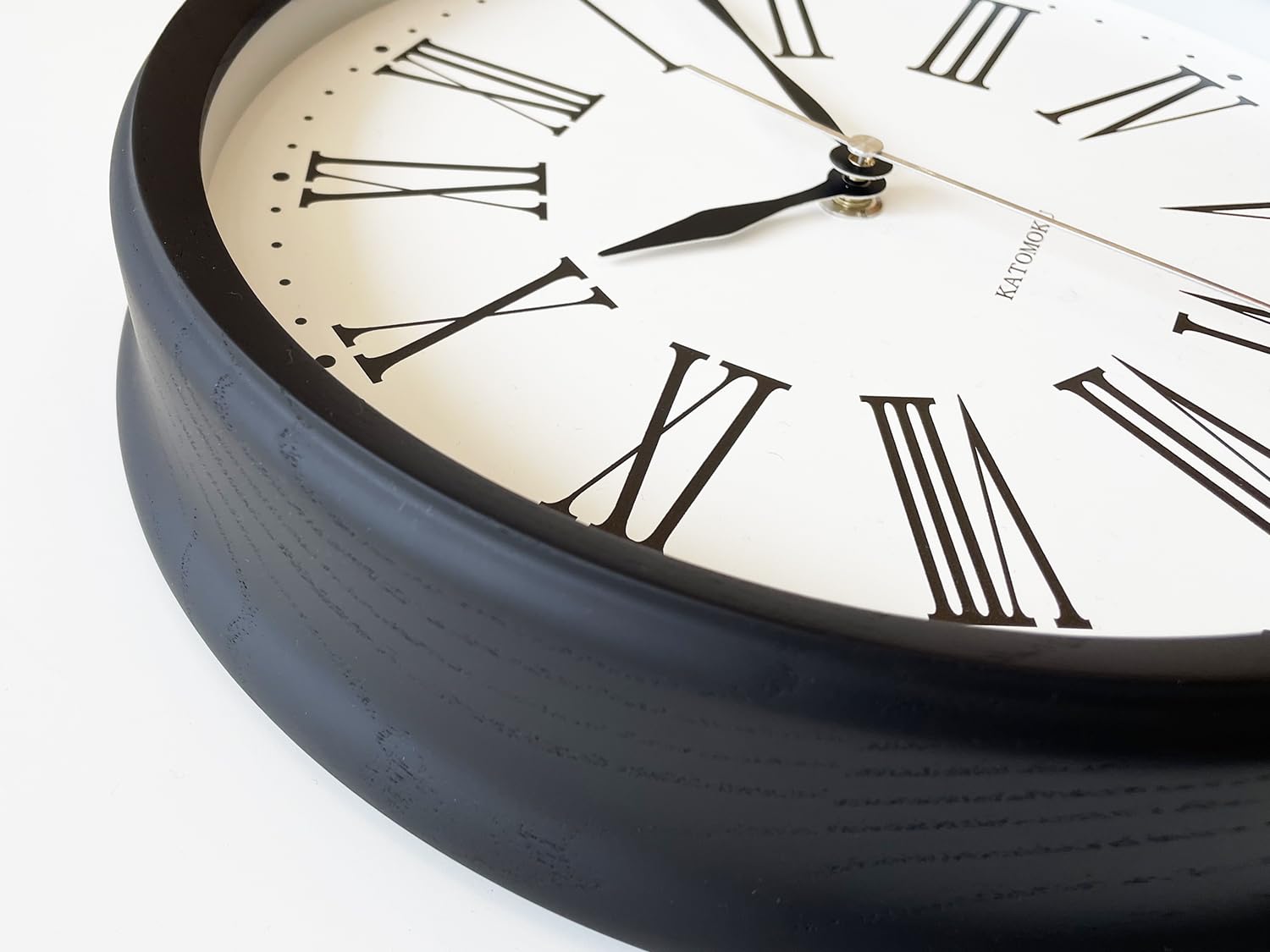 Amazon.co.jp: KATOMOKU muku clock 5 ローマ数字 ブラック km-58BKRCS