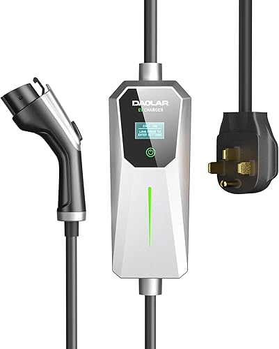 Cargador portátil para vehículos eléctricos – Cargador de vehículo eléctrico de 32 amperios, cable de 25 pies EVSE SAE J1772 EV estación de carga de