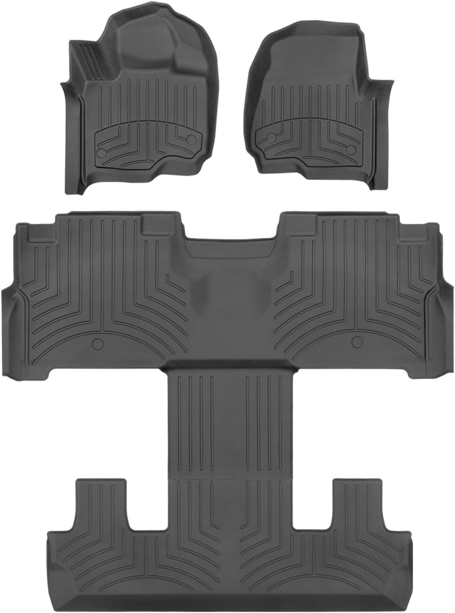 WeatherTech FloorLiner HP Custom Fit Floor Mats for Ford Expedition, Navigator - Full Set (441295-1-4IM), Black