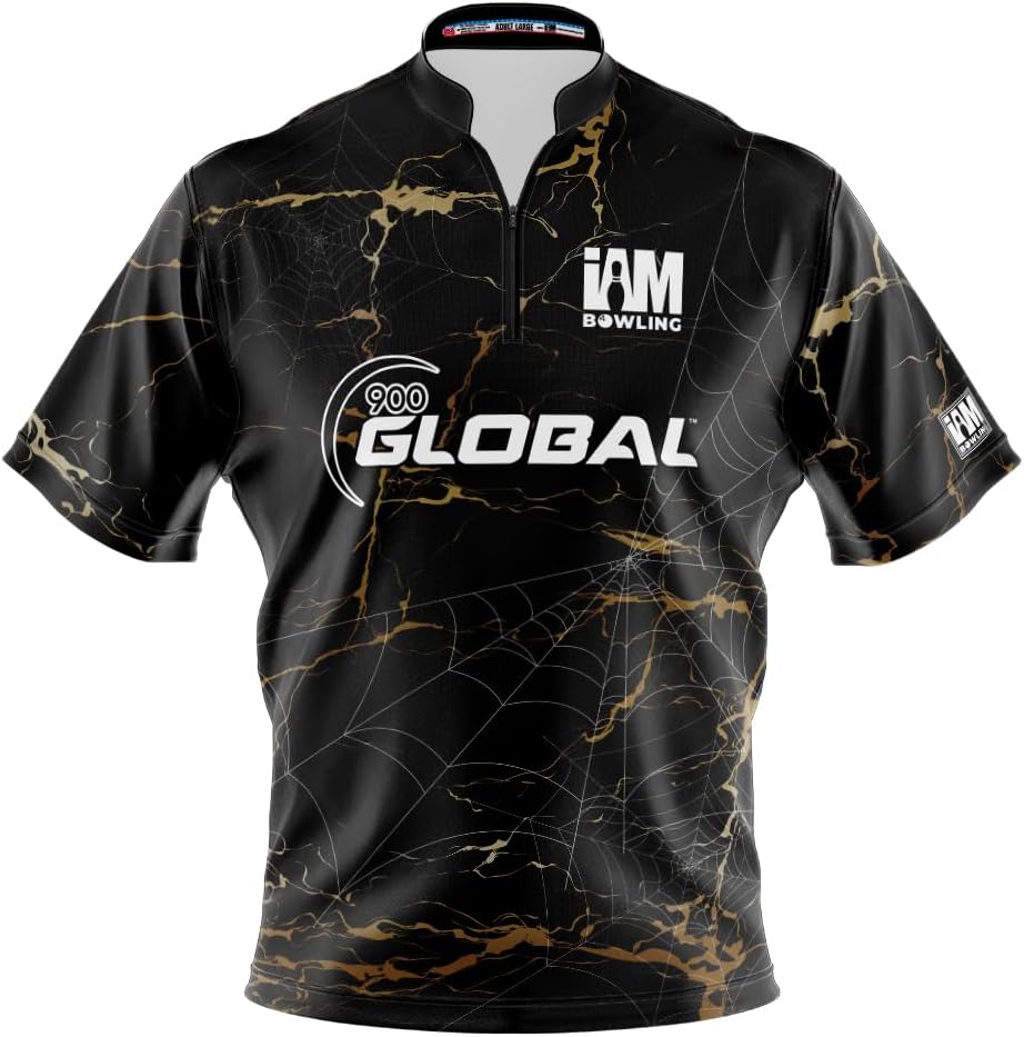 Logo Infusion I AM Bowling Jersey Short Sleeve Sash Collar 2071-9G Made in USA 900 Global