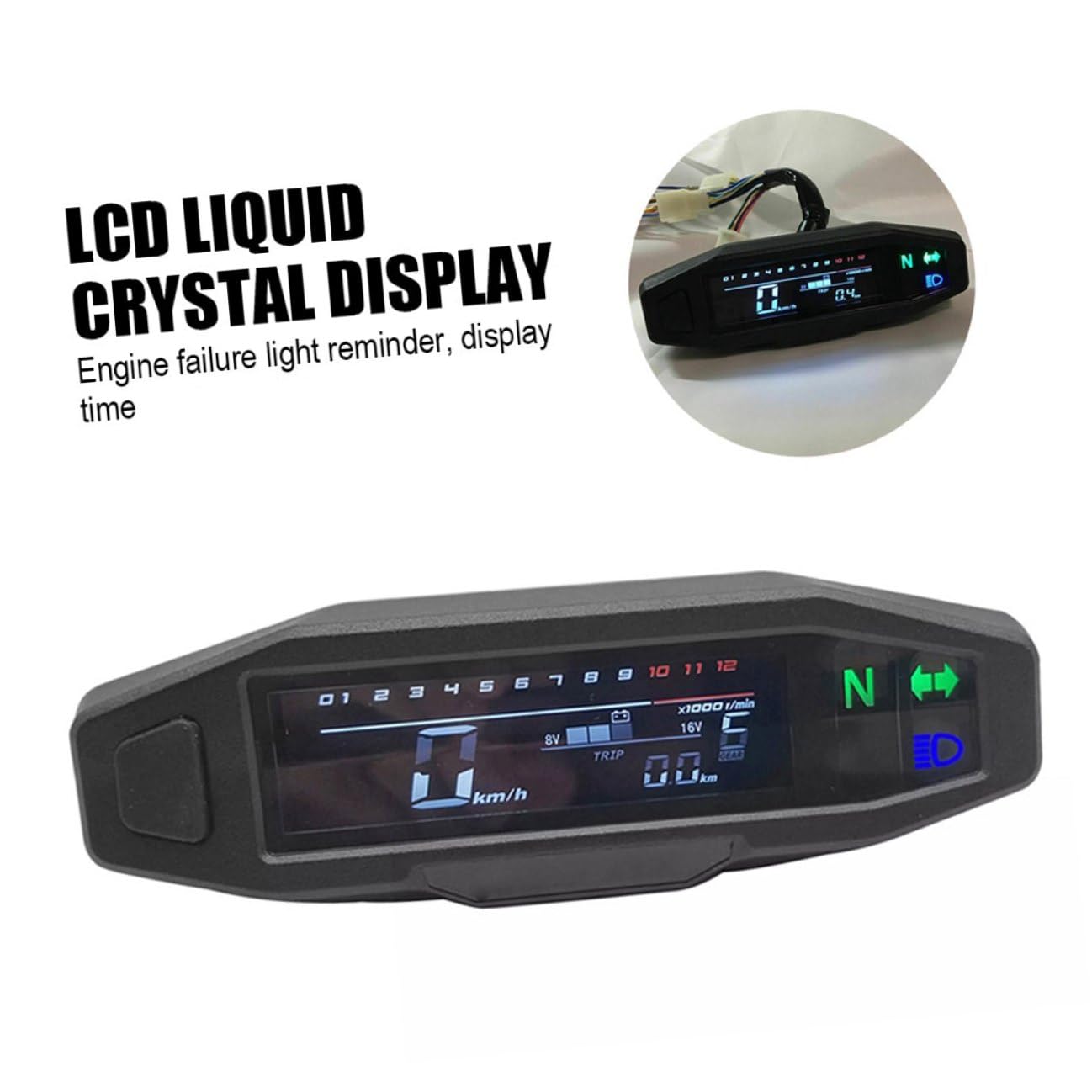 バイク用防水デジタルスピードメーター オドメーター センサー内蔵 携帯測定器 高精速距離計 小型普及型オートバイ対応