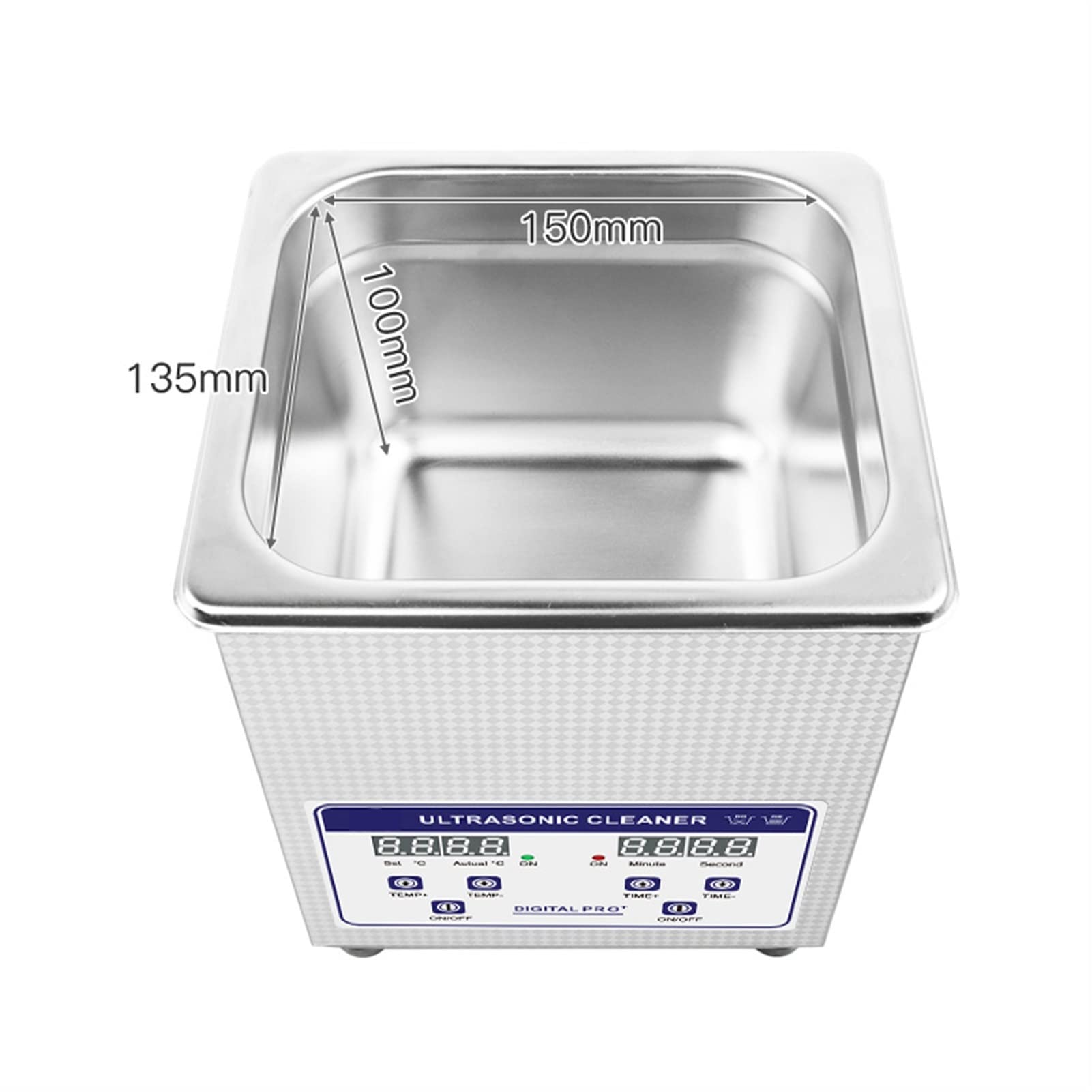 Dispositivo per la Pulizia ad ultrasuoni Pulitore ad ultrasuoni 2L 50W con Display Digitale Temporizzazione Riscaldamento 40kHz SUS 304 Cestello Serbatoio Strumento for la Pulizia del Bagno