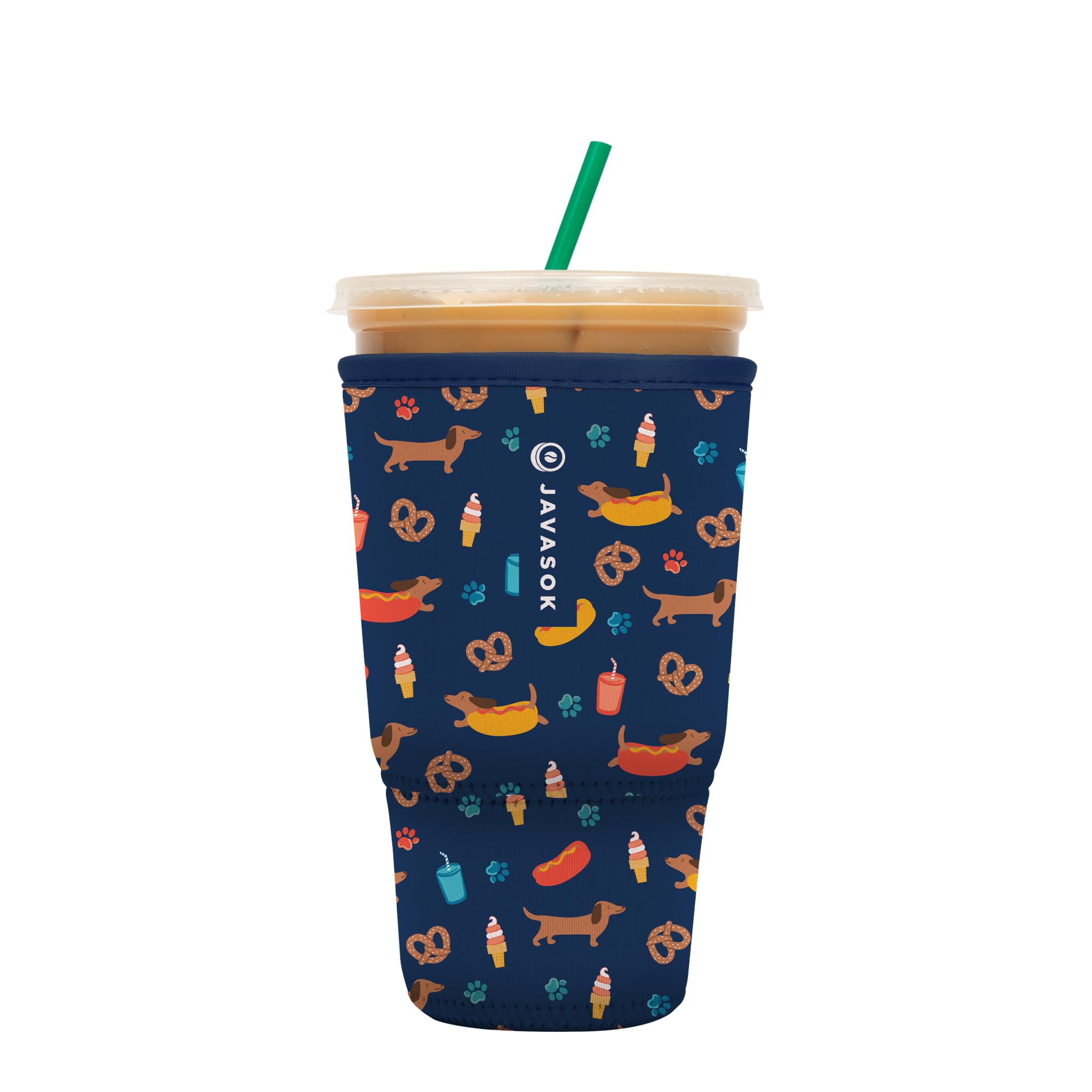 Sok It JavaSok Iced Coffee &amp; Cold Soda Insulated Neoprene Cup Sleeve (Hot Dawgs, XLarge: 38-42oz)