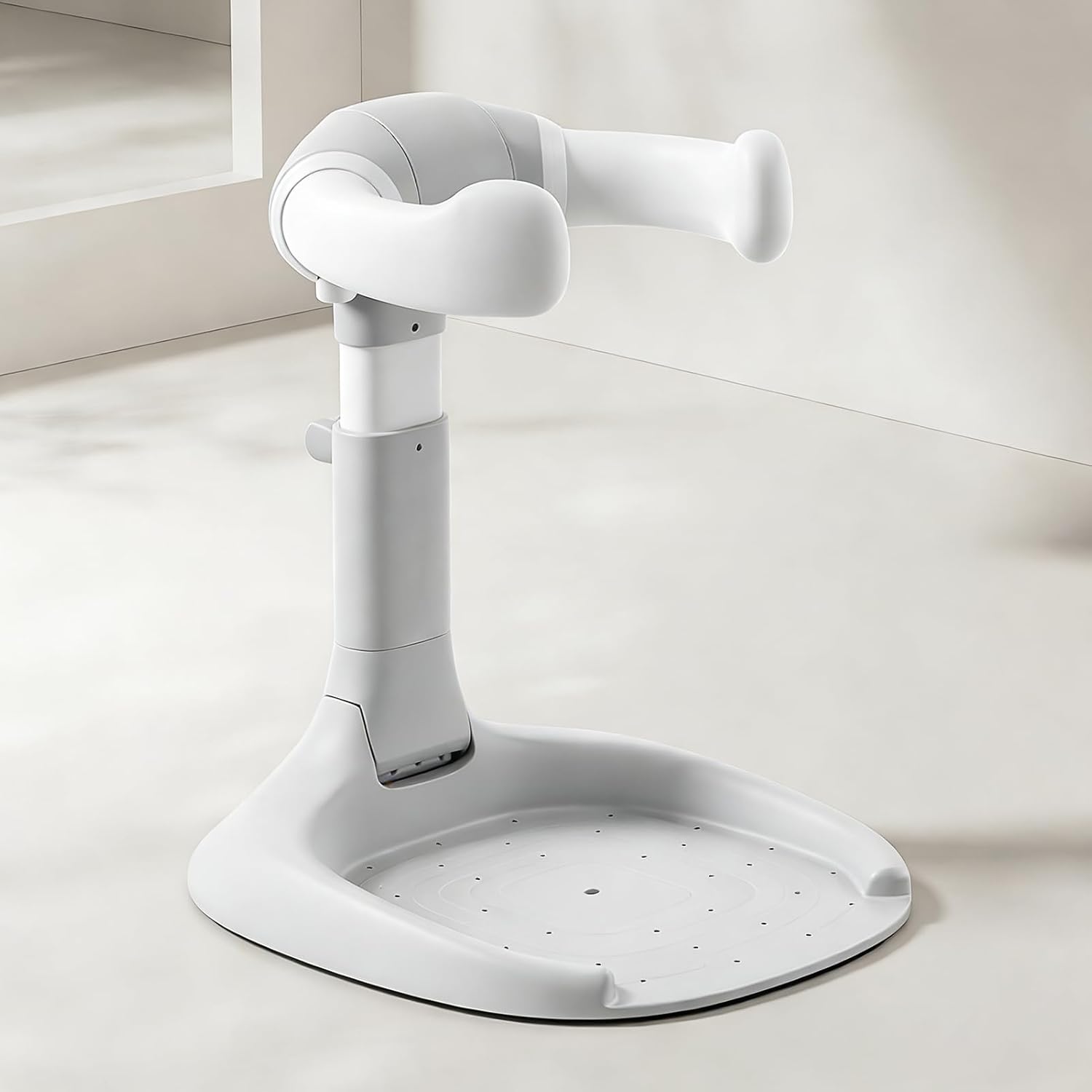 2-in-1 Baby Bath Seat Stand, Adjustable Toddler Bath Support Chair, Foldable Infant Bathing Helper with Anti-Slip Base, Ergonomic Baby Shower Bath Rack for Newborn Infant Toddler Bathroom Use
