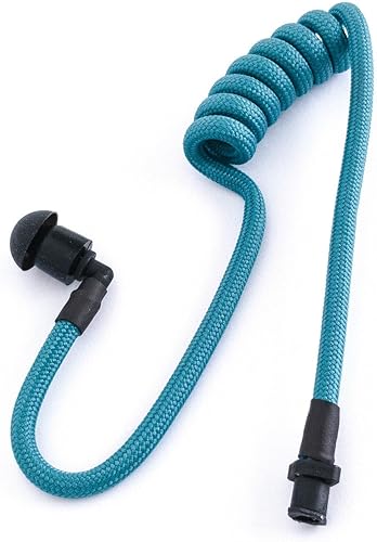 Miniatura 20 de Tubeez Walkie Talkie Auricular con tapones negros para los oídos – Tubo roscado de bloqueo de humedad que se adapta a cualquier auricular de radio