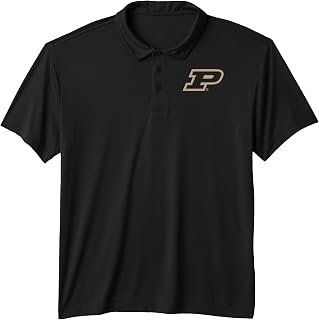Purdue Boilermakers Icon Black Officially Licensed Performance Polo Shirt
