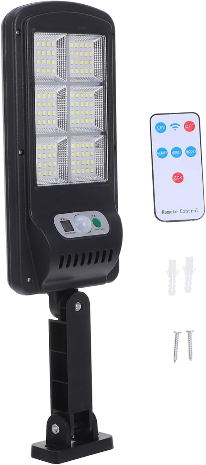 Luxshiny 2pcs High Brightness Solar Street Lights Remote Control Led Motion Sensor Lights for Outdoor Parking Garden Patio