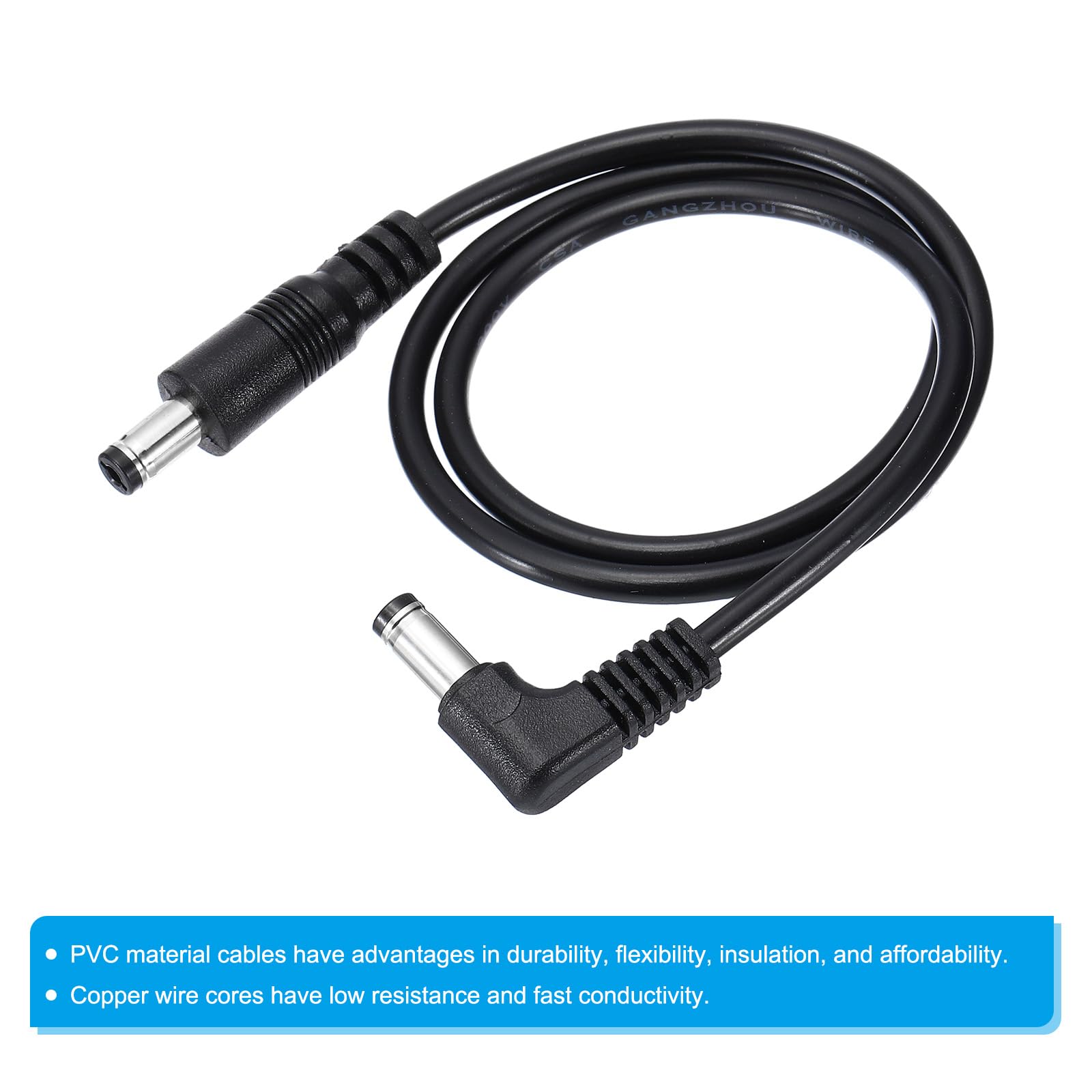 Cavo Angolo 90 Gradi 5,5x2,1 Mm PATIKIL 5 Piedi 5,5mm X 2,1mm Maschio A Maschio Cavo Di 3 Pezzi Cavo Alimentazione Per Router Telecamere