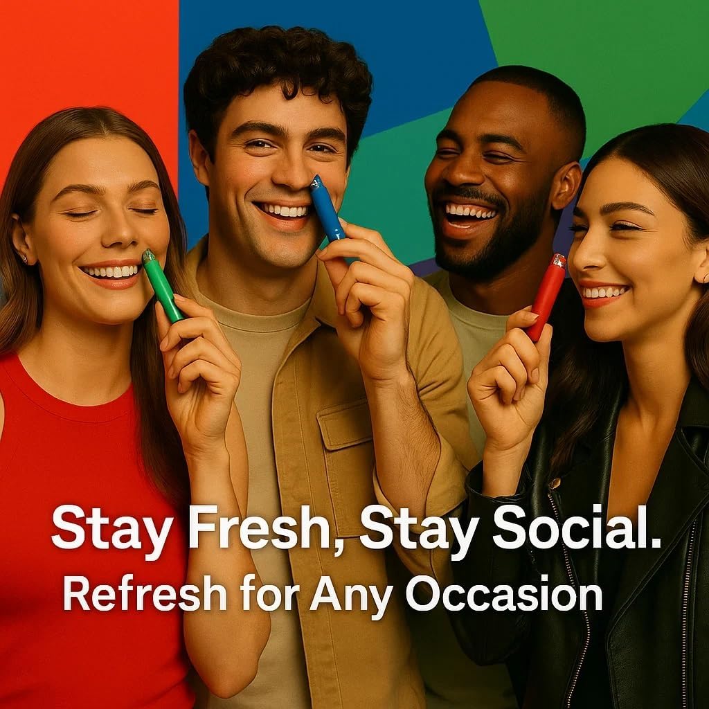 Naz Menthol Herbal Nasal Stick - Spearmint, Camphor, Eucalyptus Extracts w/Vapor Electric Nasal Inhaler for Aromatherapy, ICY Refreshing & Instant Focus Herbal Diffuser Pen - 3Pak - Image 5