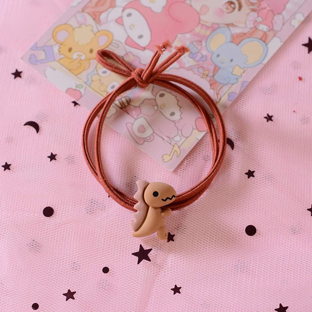 NUOBESTY 20pcs Cute Cartoon Hair Holders Hair Ties Ponytail Holders Hair Bands Ropes Dinosaur Animal Hair Accessories - Image 5