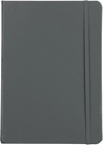 JAM Papel - anotadores detapa dura revestido con cierre de banda elástica, Gris tormenta L