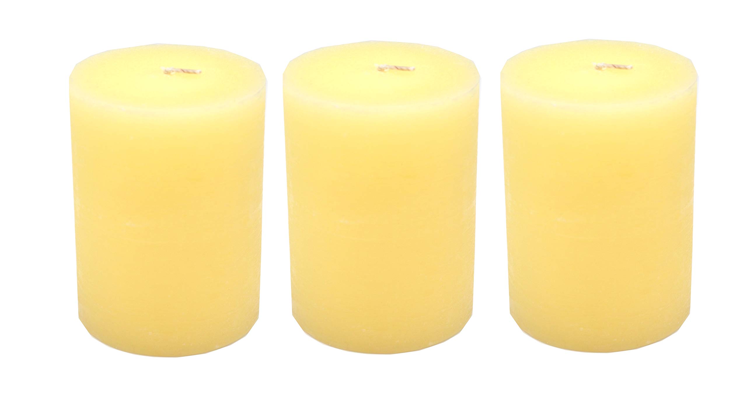 JULIE ANN HOME Set of 3 Ivory Unscented 4 Inch Tall Pillar Candles | Décor Accent for Centerpieces, Lanterns or Fireplace Mantles | Decorate Your Wedding, Bridal Shower or | 3W x 4H Inches