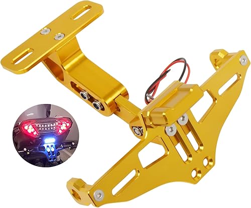 Miniatura 14 de Kit de soporte de placa de matrícula para motocicleta Worldmotop, eliminador de guardabarros universal ajustable para Yamaha Kawasaki Honda Ducati