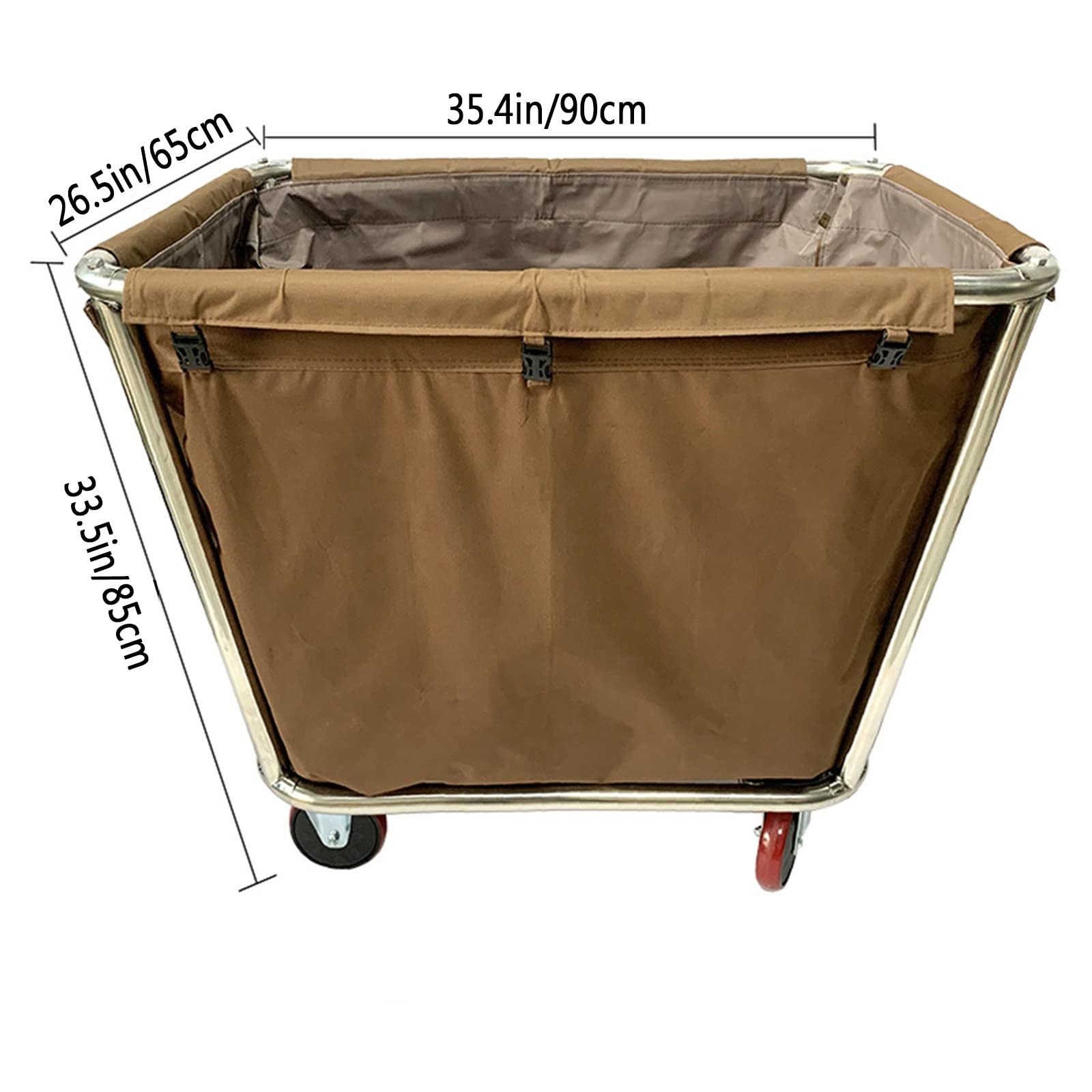 Carrello portabiancheria resistente con ruote, cesto commerciale per vestiti e asciugamani sporchi, borsa rimovibile, durevole, versatile, ideale per uso domestico e aziendale