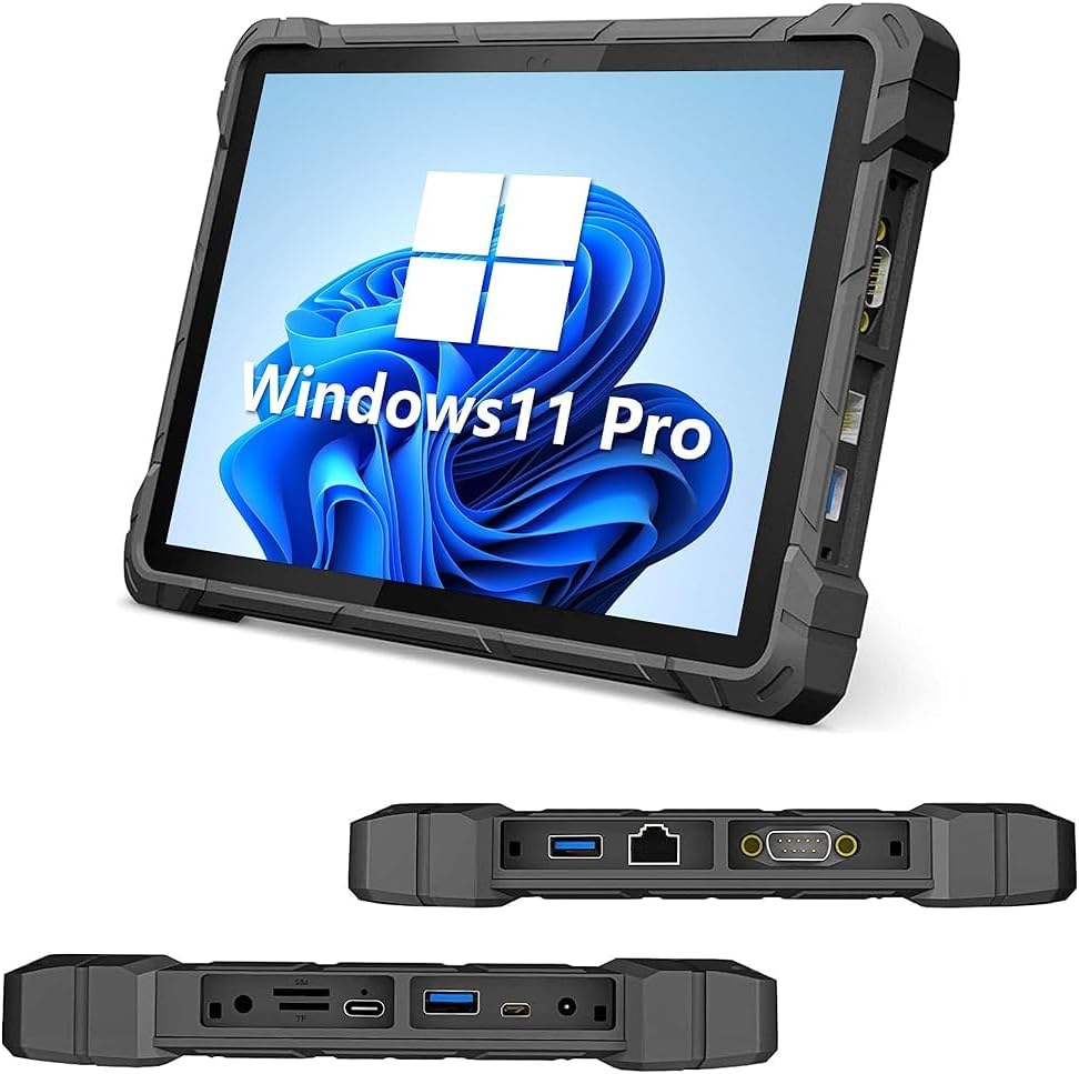 HEIGAOLA 10.1″ Rugged Tablet PC, IP67 Waterproof & Dustproof Outdoor Industrial Computer, Win 11 Pro, 16000mAh Large Battery, 8GB RAM 128GB SSD, 4G LTE, GPS, Front & Rear Camera, 1280 * 800 Display